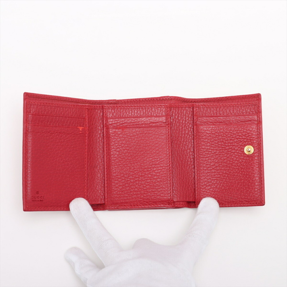 Gucci GG Marmont Leather Compact Wallet Red - Picture 4 of 8